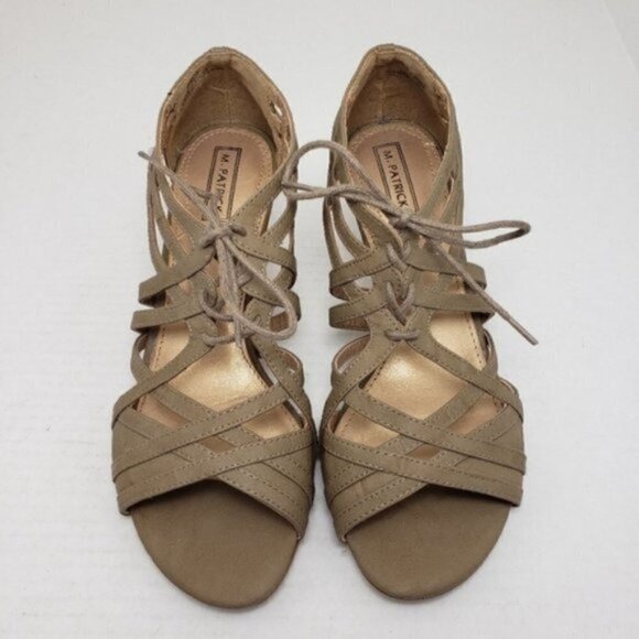 M. Patrick Tan Open Toe Lace Up Heels Sz 7.5 - Picture 3 of 9